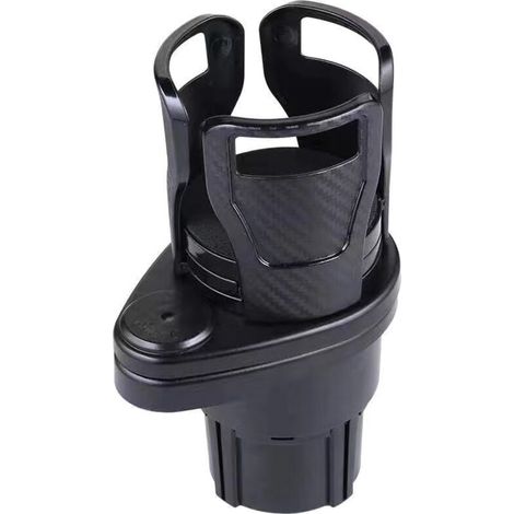 Porte-Gobelet de Voiture 2 en 1,Porte Boisson,Support Réglable pour Voiture,Rotation à 360 degrés,Porte gobelet voiture pour la plupart des voitures- Noir (1/4)