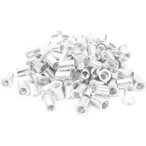 100 Stück Zugnietmuttern aus Aluminium, Flachkopf, vertikal, Hardwarezubehör WJ‑30045M10