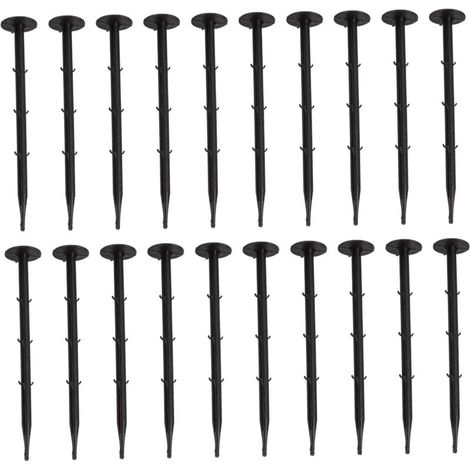 Clous en Film, Piquet de Fixation Plastique, Clous de Sol, Piquet de Fixation Sol Jardin, Ancrage de Sol pour Jardin, Clous pour Jardin, Réutilisable Piquets Extérieurs PP (16cm-100pcs) H205 (1/5)