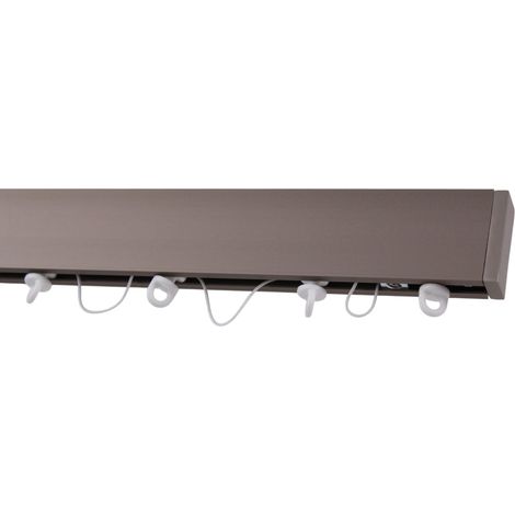 Kit rail à rideau Wave décoratif gris 250 cm pour plafond section 15x35 mm – Boulet (1/3)