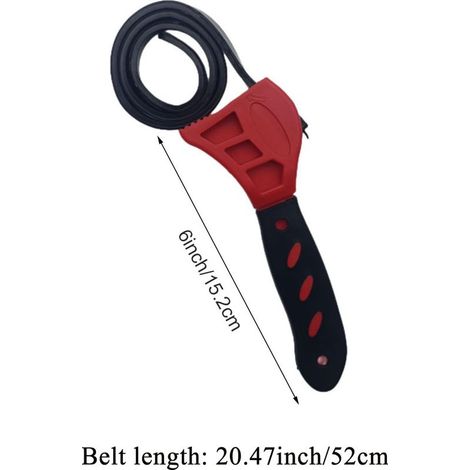 Clé à Sangle, Clés à Filtre à Huile Universel, Clé à Tuyau en Caoutchouc, Clé à Sangle Réglable, Ouvre-Bocal à Ceinture, Clef à Sangle en Caoutchouc,Clé à Tuyau Multifonction,Pour Mécanicien Plombier (1/5)