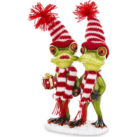 Weihnachtsfroschfigur mit Geschenkset, 20 cm (1/5)