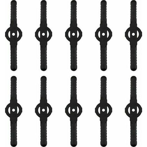 10 Pièces Lames de Tondeuse Jardin Tondeuse Accessoires, Lames de Rechange en Plastique, Outils de Jardin, Petit Trou 5mm, pour Jardin Pelouse Tondeuse, Coupe-bordures Sans Fil (1/5)