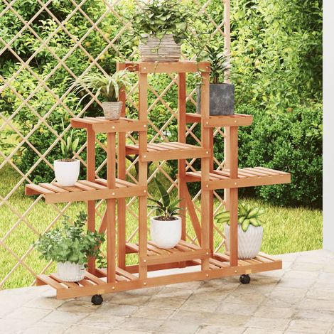 vidaXL Blumenständer mit Rollen 110x25x101 cm Massivholz Tanne (1/5)