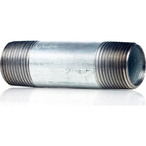 CONNETTORE FILETTATO DOPPIO 1 POLLICE 200 MM ZINCATO