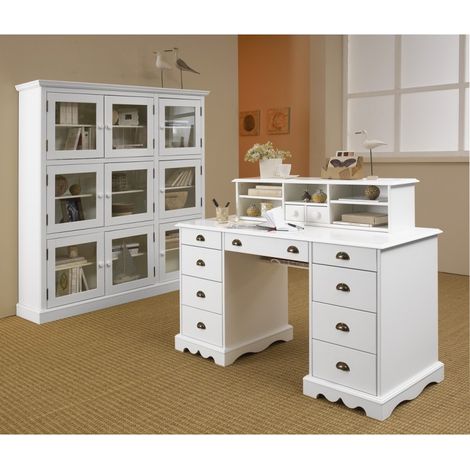 Ensemble Bureau et Bibliothèque blancs (1/5)