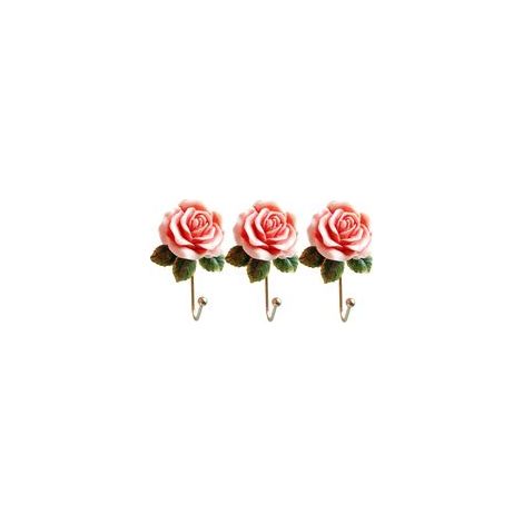 3 PCS Rose Résine Mur Crochets Mur Monté Créatif Fleur Fer Crochet pour Suspendre Manteau/Chapeau/Clé/Serviette/Sac À Main Crochets/Cintres Chambre Décoration Murale