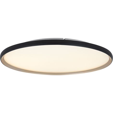 Plafonnier LED D600 40W CCT IRC90 Variable Noir Mat et Or ZAMBELIS 25189 - Blanc chaud - 3000K