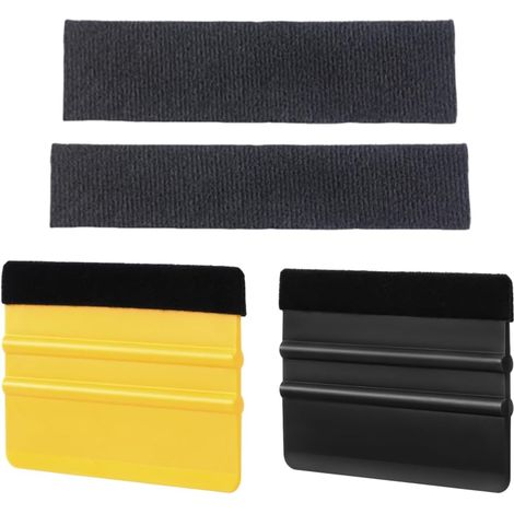2 Rakels pour Film Adhésif avec Bord en Feutre, Outil Rakel pour Film Vinyle et Film Teinté pour Fenêtres, Lissage sans Rayures d'Autocollants et Papiers Peints, Prise Ergonomique (1/5)