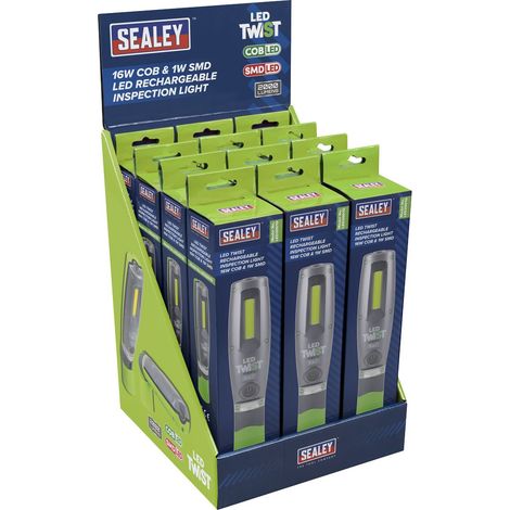 Sealey LED2001GDB Rechargeable Inspection Light 16W COB & 1W SMD LED - Green - Display Box of 12 (1/5)