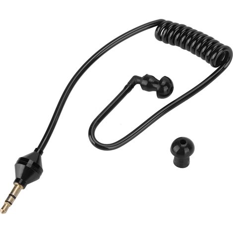 Casque téléphonique noir filaire unilatéral écouteur intra-auriculaire stéréo anti-radiation à tube d'air (1/5)