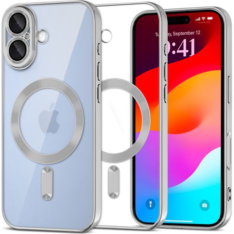 Funda Electro MagSafe para iPhone 17 - Plateada + Protector de pantalla (1/5)