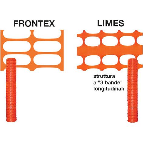 Red de señalización de obra naranja 50m H180cm malla 80x45mm – Frontex – uso para delimitación de áreas de trabajo – Brixo