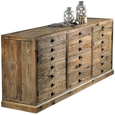 Credenza in Pino Vecchio 6 Cassetti 2 Ante Guarnieri Lavanda