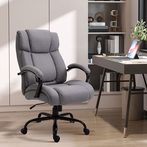 Silla de oficina Vinsetto, silla ejecutiva ergonómica, capacidad de carga de hasta 220 kg, silla de escritorio acolchada con reposabrazos, asiento ancho, silla giratoria regulable en altura con funció