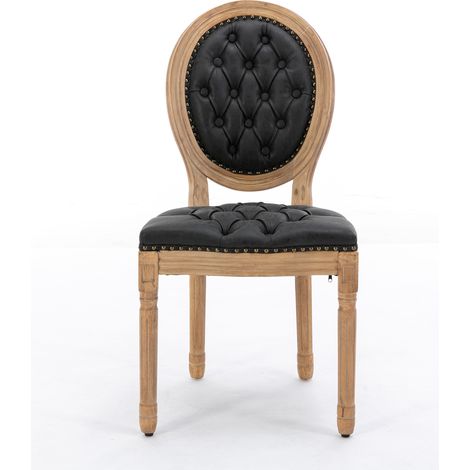 MEUBLIV Silla de comedor 59,5 x 49 x 95 cm negra – respaldo capitoné (1/5)