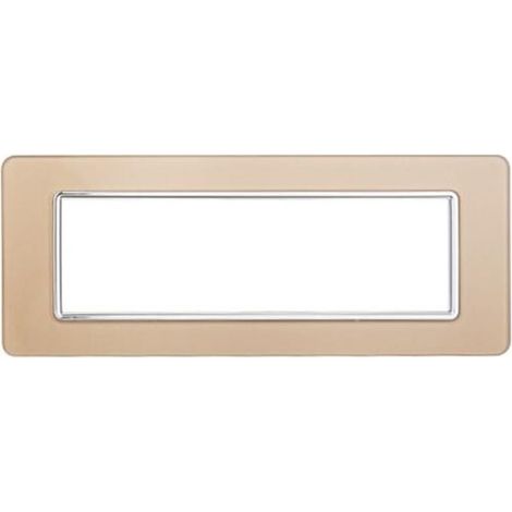Kompatible Abdeckrahmen Vimar Plana 7 module Glas Gold Farbe