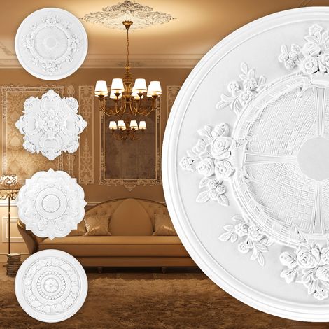 Rosette en PU - décoration intérieure, stuc pour plafond et mur, matériau dur - R125-R179: R138 - Ø 670 (1/3)