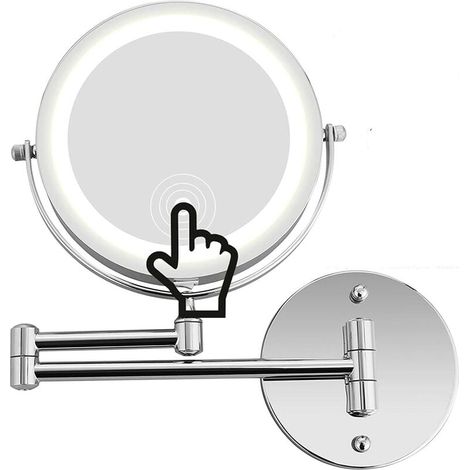 Miroir de courtoisie mural avec lumière led - (1/4)