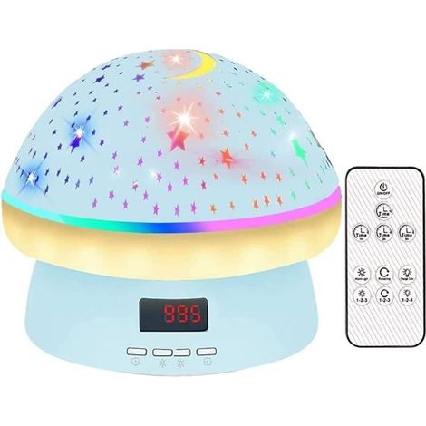 Veilleuse Bébé Projecteur Ciel Etoile,Veilleuse Enfant avec 8 Couleurs,Veilleuse BéBé Rotation 360° Led Dimmable avec Télécommande (1/4)