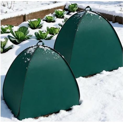 Lot de 2 housses de protection antigel pliables en non-tissé, 56 x 56 x 56 cm, pour plantes et légumes du jardin (1/5)