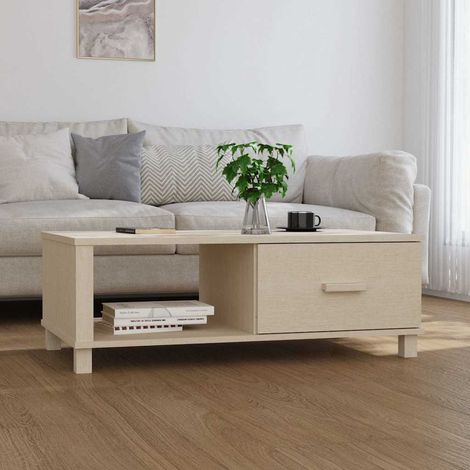 vidaXL Mesa de centro HAMAR madera maciza pino marrón miel 100x55x35cm (1/5)