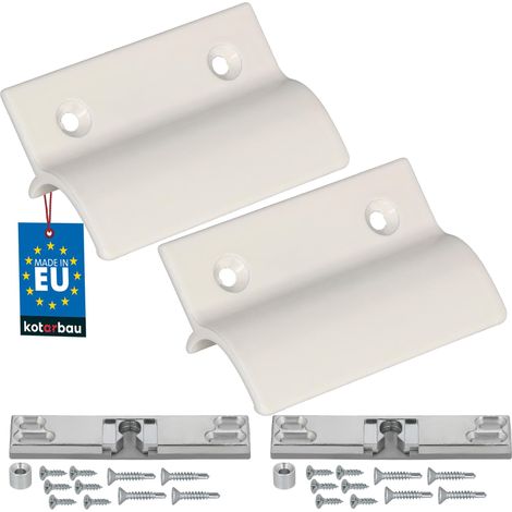 KOTARBAU® Lot de 2 Poignée Porte Fenetre avec Loqueteau - Aluminium - Crème - Poignee de Baie Vitree Coulissante - Poignée de Porte de Terrasse avec Entretoise et Loqueteau (1/4)