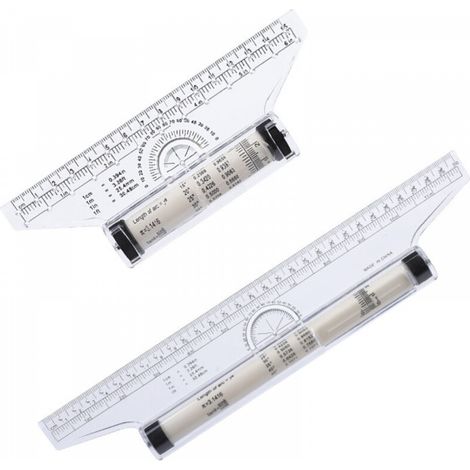 2Pcs Plastique Mesure Roulement Règle Dessin Rouleau Règle Parallèle Règle Multifonctionn Dessin Règle pour Mesurer Dessin Étudiant École et Bureau, 6 Pouces et 12 Pouces (1/5)