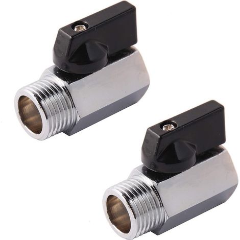 lot de 2 1/2" Brass Mini Ball Valve NPT Female x Male Shut Off Valve (1/5)