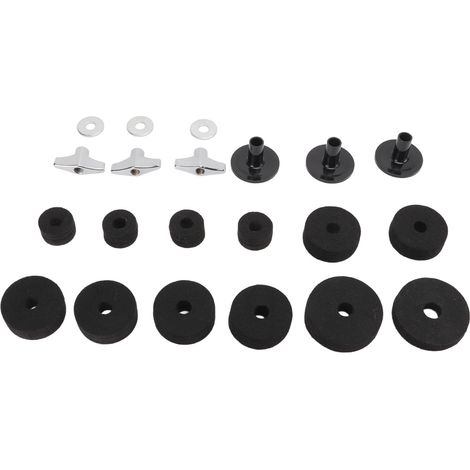 Ensemble de feutres antidérapants pour batterie, gris et noir, 21 pièces, accessoires pour batterie, noir (1/5)
