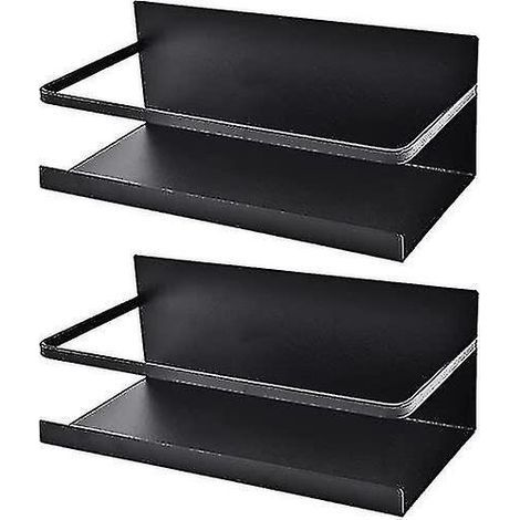Magnetisches Gewürzregal für den Kühlschrank, Aufbewahrung für Gewürze und Soßen – Schwarz (1/5)