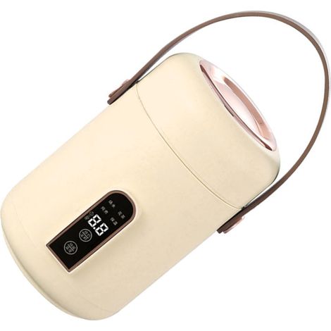 Mini cuiseur à riz multifonction portable, isotherme et efficace, idéal pour soupes, porridges et ragoûts. Blanc. (1/5)