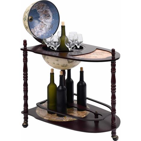 Maison Exclusive - Bar a Globo Portavini Supporto Autoportante in Eucalipto Verde (1/5)