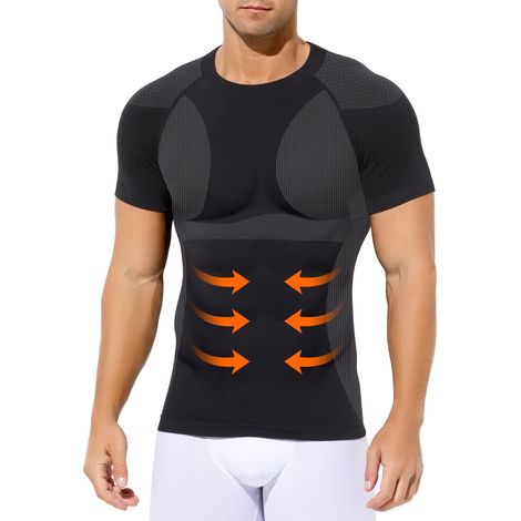 T-Shirt Compression Homme Tshirt Gainant Shapewear Sport Top (1/5)