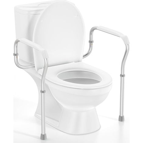 Rehausseur Toilette Adulte Sécurité Renforcée 136kg, Support WC Réglable en Aluminium - pour Personnes Âgées et Femmes Enceintes (1/5)