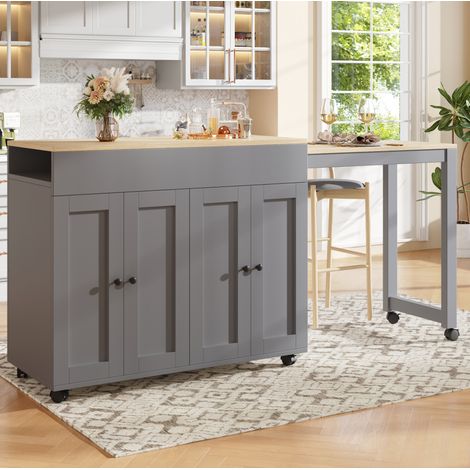 Mesa extensible alta con almacenaje MDF 117-180 cm OKMYHOME (1/5)