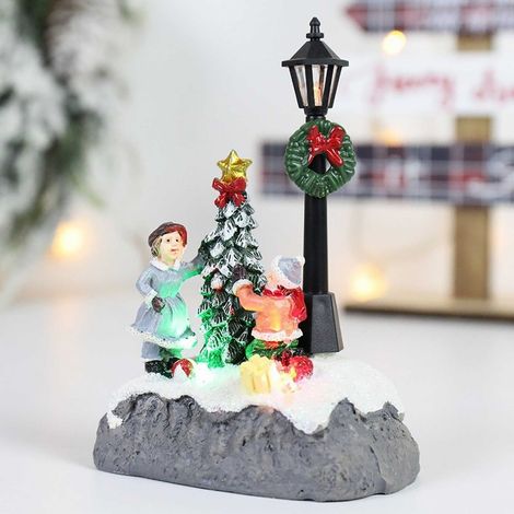 Maisons De Village De Noël - Figurines Miniatures En Résine - Décoration De Table Intérieure - Lot De 5 Pièces (1/5)