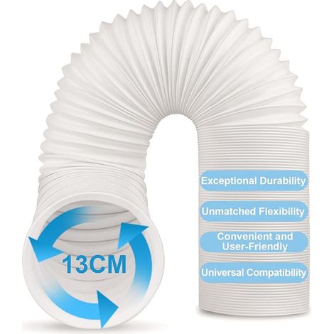 Tuyau Climatiseur Mobile, Tuyau D'évacuation D'air En Pvc Flexible Tube De Ventilation Universel Tuyau Kit Pour Climatiseur Mobile Diamètre 13cm/15cm (Diamètre extérieur 13CMlongueur 3M) (1/5)