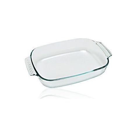 Plat à four Pyrex rectangulaire en verre transparent 30 x 20 cm avec poignées