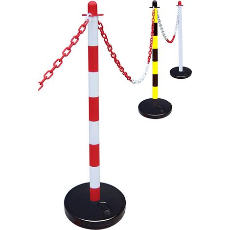 Faithfull Plastic Post for Chain - Red / White FAICHPOSTRW (1/5)
