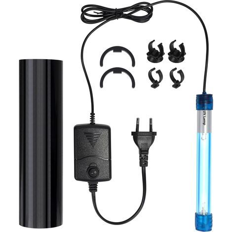 1x 5W UV-Sterilisator, 220V Aquariumlampe, Saugnäpfe inklusive, 22cm Schutzgitter, für Süßwasser (1/5)