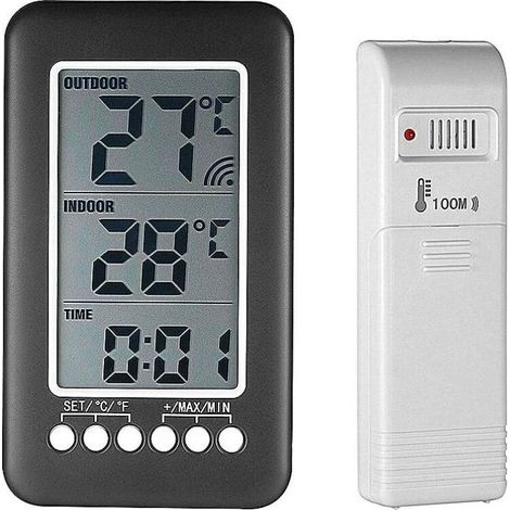 Wireless indoor/outdoor thermometer – Smart LCD display – Temperature °C/°F – Wireless range up to 100m – Digital clock (1/5)