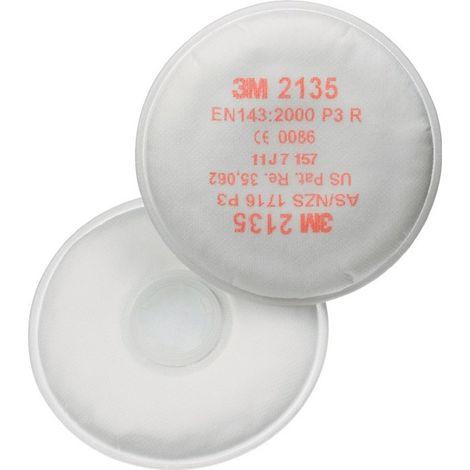 Filtre à particules rond 2135 EN 143:2000 P3 pour 4000370675-680 -690-691 3M (Par 20)
