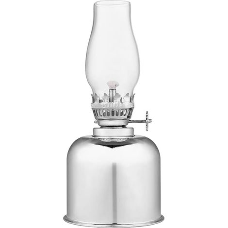 EASYCOMFORT Lanterne de Lampe de Kérosène Mirror - Décoration d'Éclairage Domestique, Table d'Huile de Verre, Color: Silver (1/4)