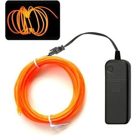 Orange light line, portable 5M battery pack neon light strip, can be cut off at will, applicable to party, Halloween, DIY decoration (batteries not included) (1/4)