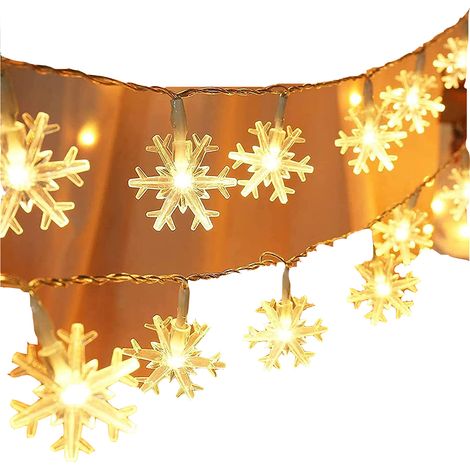 Lichterkette Schneeflocke - 10 M - 80 Led - Wasserdicht Ip44 - Para Interior Y Exterior - 1 Unidad (1/5)