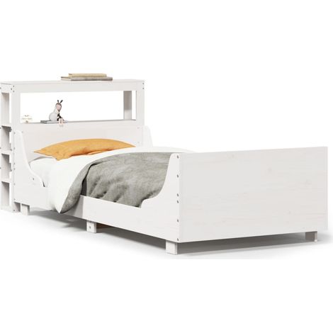 Maison Exclusive - Letto senza Materasso Bianco 75x190 in Legno Massello di Pino
