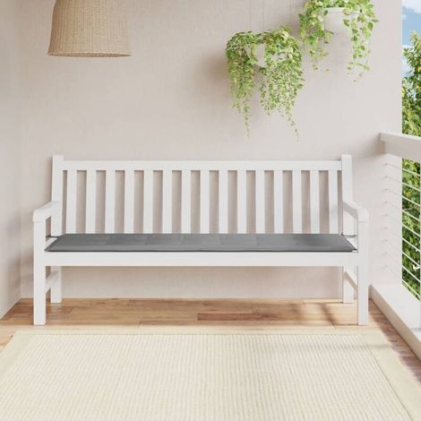 Coussin de banc de jardin Coussin de Siège Coussin pour Intérieur ou Extérieur gris 180x50x3 cm tissu oxford BTEB80659 (1/5)