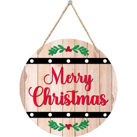 Guirlande De Noël - Panneau Porte En Bois Avec Numéro De Maison - Décoration Extérieure Pour Porte D'Entrée - 30 Cm - 1 Pièce (1/4)