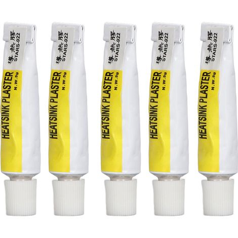 Lot de 5 pâtes thermiques pour processeur, résistantes aux hautes températures jusqu'à 300 °C, pâte thermique isolante adaptée aux imprimantes 3D. (1/5)